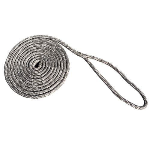 New England Rope 1/2" x 15&#39; Nylon Double Braid Dock Line - Grey