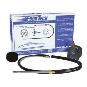 Uflex Fourtech 12&#39; Black Mach Rotary Steering System w/Helm, Bezel &amp; Cable